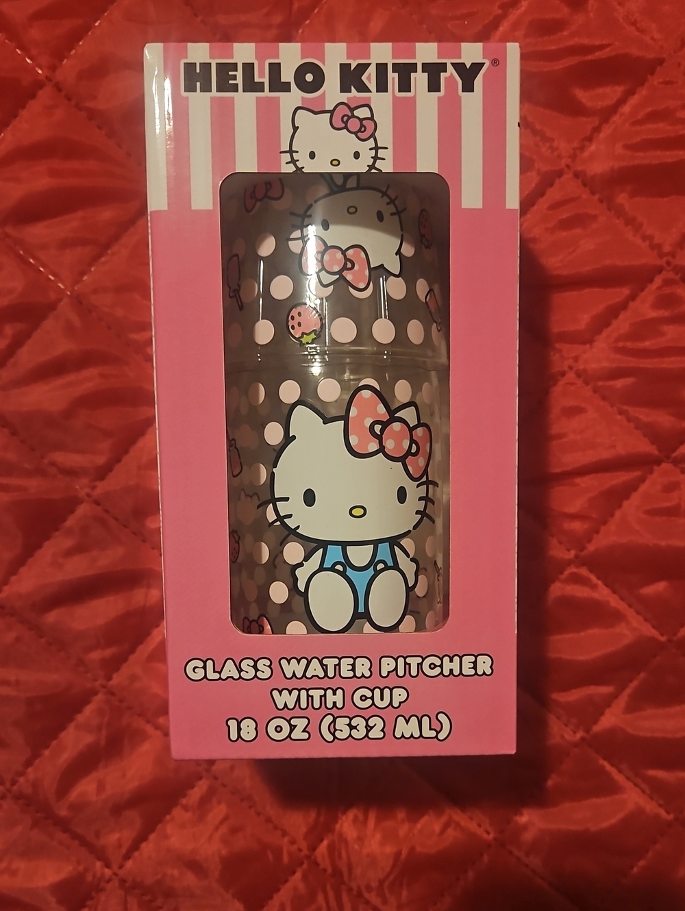 Hello Kitty-Glass Water Pitcher & Cup